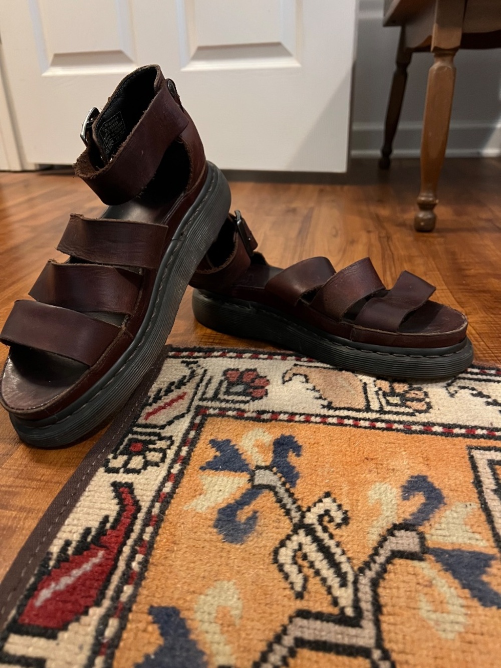 Rare Clarissa Dr. Martens Brown Leather Sandals women’s Size 7 (runs large) - Picture 3 of 11